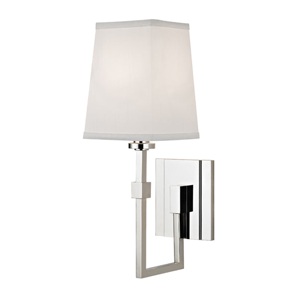 Product photograph of Hudson Valley Lighting Fletcher Polished Nickel 1 Light Wall Sconce from Olivia's