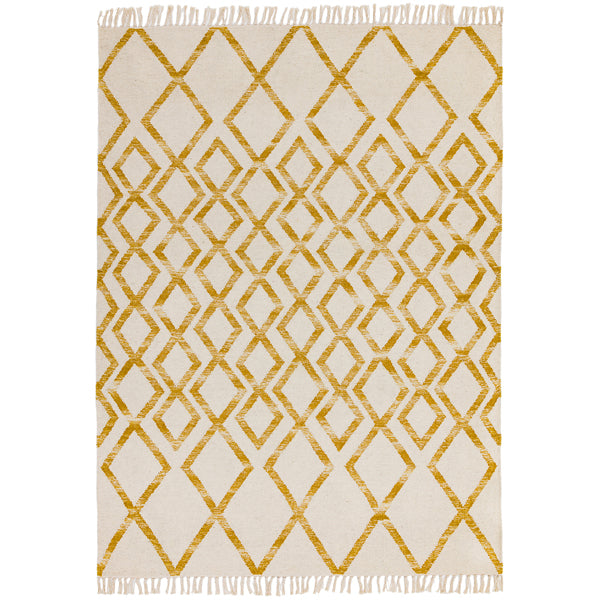 Asiatic Carpets Hackney Hand Woven Rug Diamond Yellow 120 X 170cm