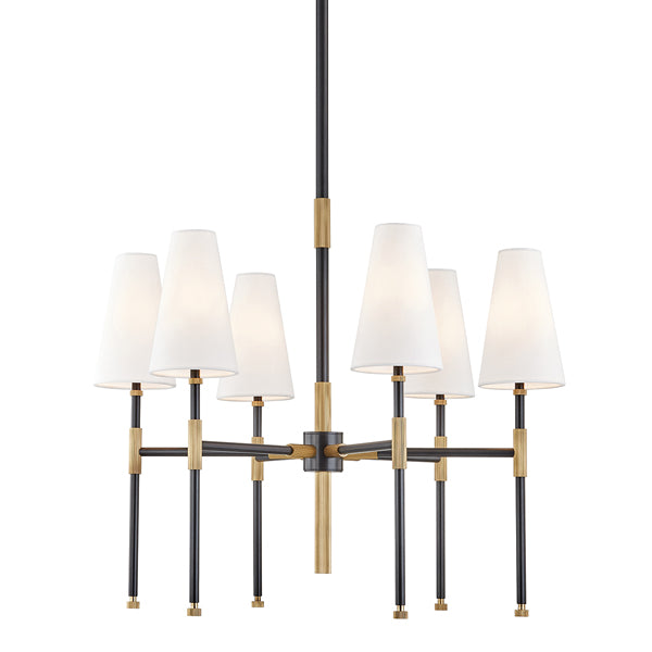 Product photograph of Hudson Valley Lighting Bowery Brass 6 Light Chandelier from Olivia's