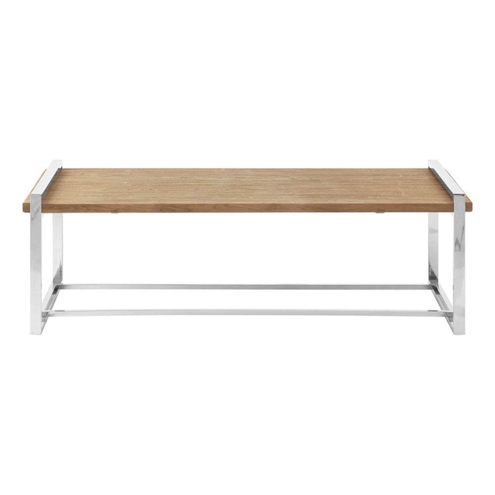 Product photograph of Olivia S Otti Elm Wooden Coffee Table With Stainless Steel Base from Olivia's