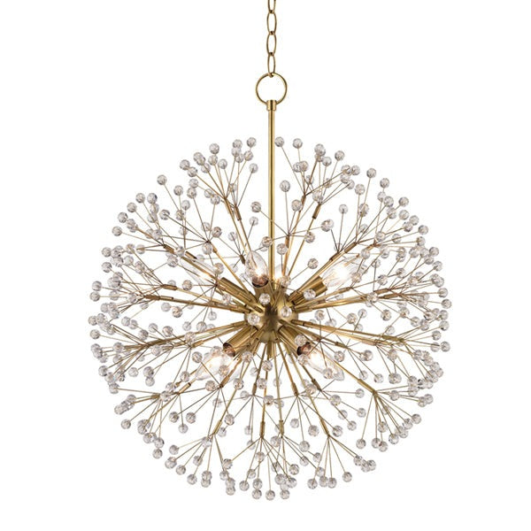 Product photograph of Hudson Valley Lighting Dunkirk 8 Light Chandelier In Aged Brass from Olivia's