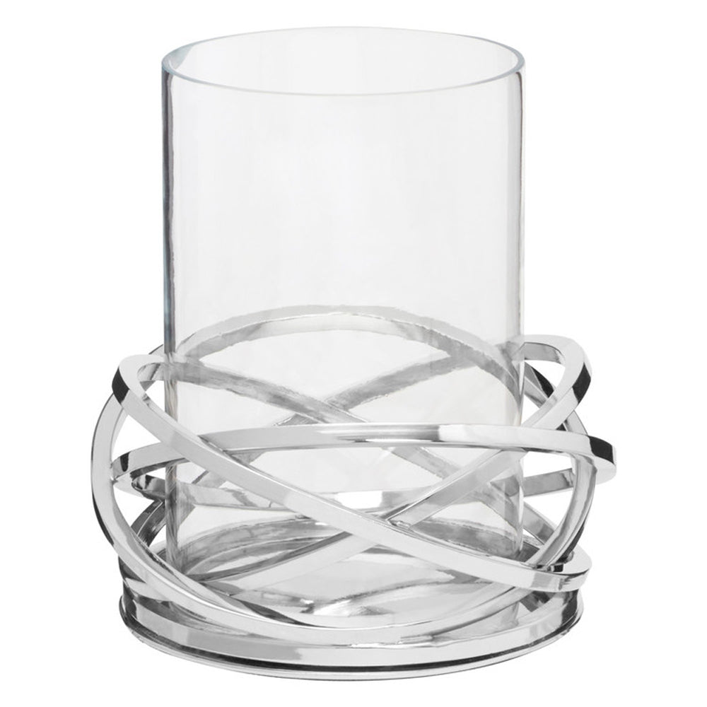 Product photograph of Olivia S Luxe Collection - Twist Silver Candle Holder Small from Olivia's