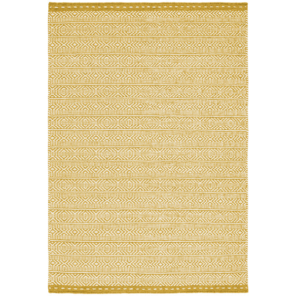 Asiatic Carpets Knox Reversible Wool Dhurry Hand Woven Dhurry Rug Ochre 160 X 230cm