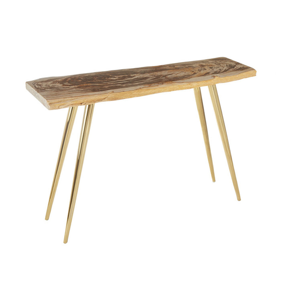 Product photograph of Olivia S Natural Living Collection - Petrified Wood Console Table from Olivia's