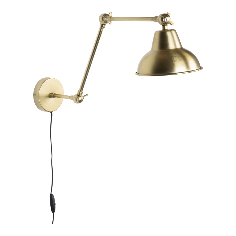 Product photograph of Olivia S Nordic Living Collection - Ame Wall Lamp In Brass from Olivia's