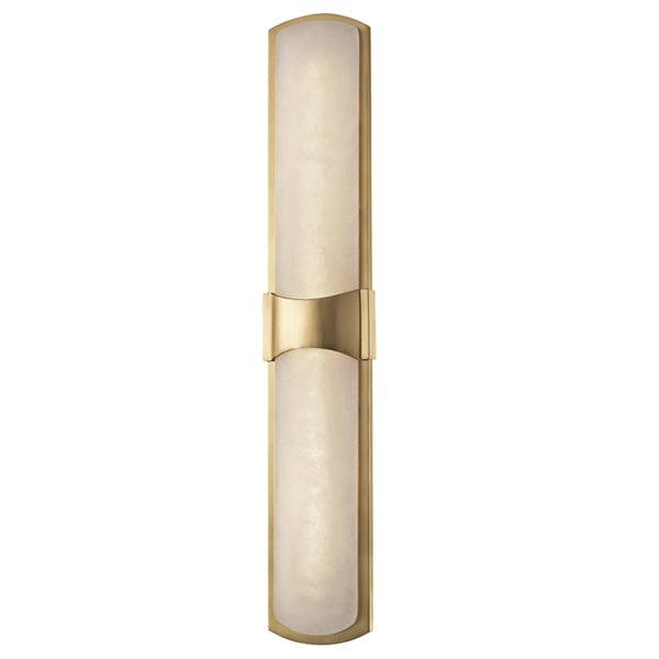 Product photograph of Hudson Valley Lighting Valencia Large Steel Led Wall Sconce In Aged Brass from Olivia's