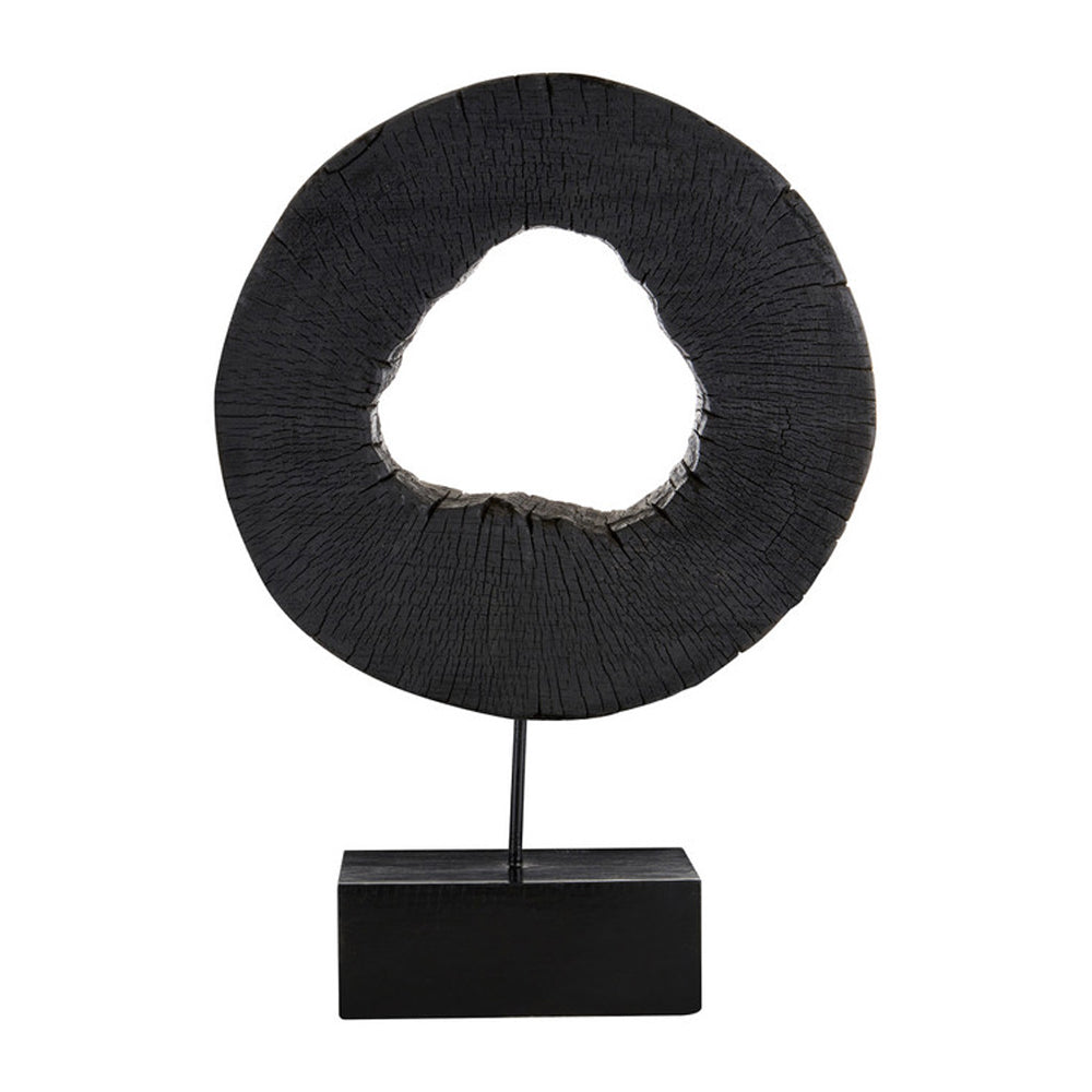 Product photograph of Olivia S Black Woooden Sculpture Large from Olivia's