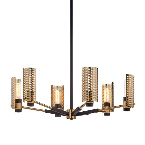 Product photograph of Hudson Valley Lighting Pilsen Hand-worked Iron 6lt Chandelier from Olivia's