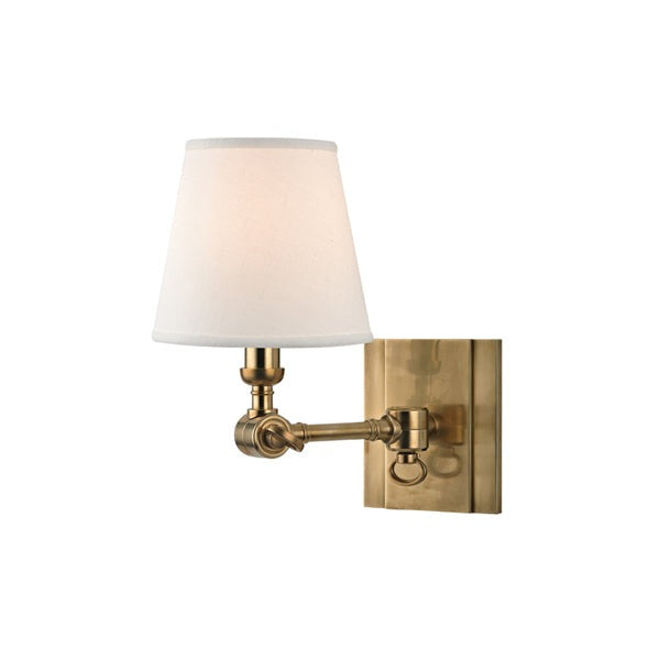Product photograph of Hudson Valley Lighting Hillsdale Brass 1 Light Wall Sconce from Olivia's