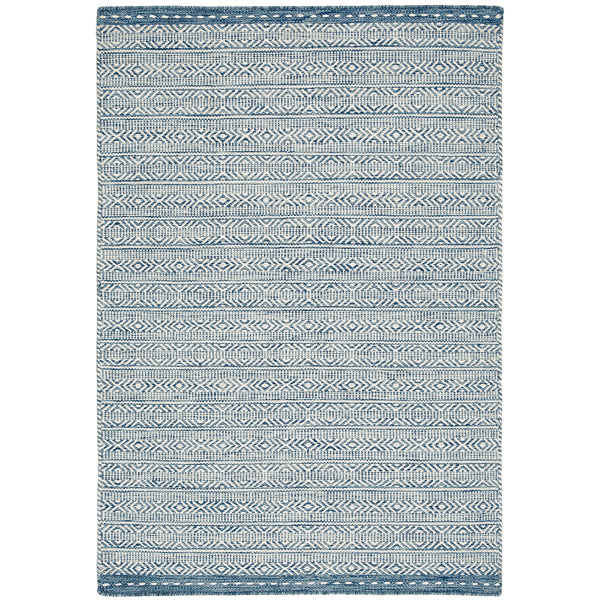 Asiatic Carpets Knox Reversible Wool Dhurry Hand Woven Dhurry Rug Blue 200 X 290cm