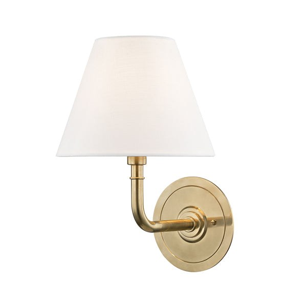 Product photograph of Hudson Valley Lighting Signature No 1 Brass 1 Light Wall Sconce from Olivia's