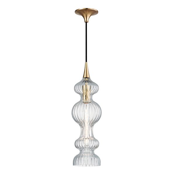Product photograph of Hudson Valley Lighting Pomfret Steel 1 Light Pendant With Clear Glass from Olivia's