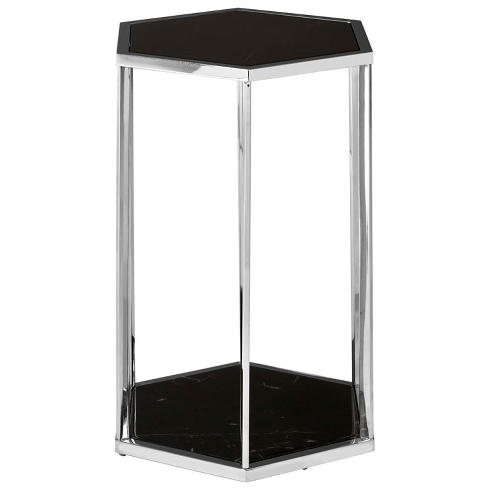 Olivias Piper Hexagon Silver Side Table