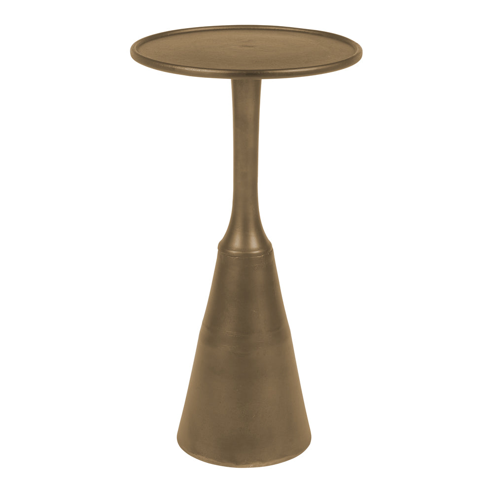 Product photograph of Olivia S Nordic Living Collection - Nilsen Side Table In Antique Brass from Olivia's