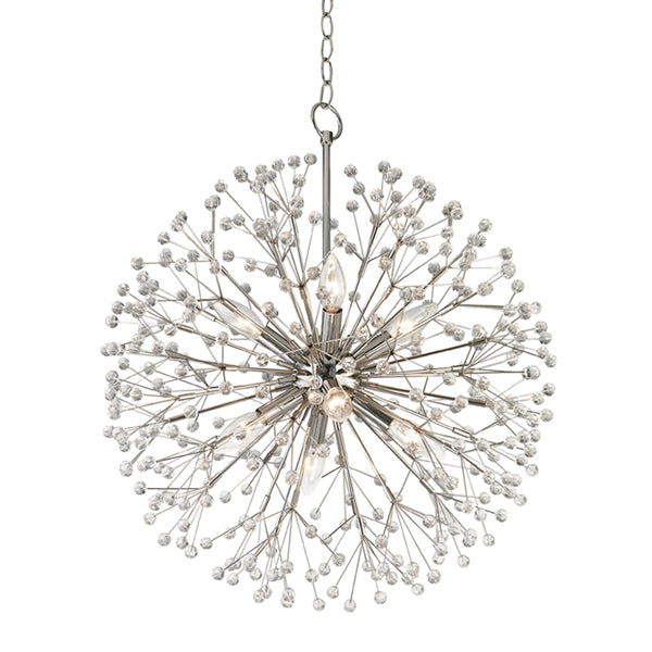 Product photograph of Hudson Valley Lighting Dunkirk 8 Light Chandelier In Polished Nickel from Olivia's