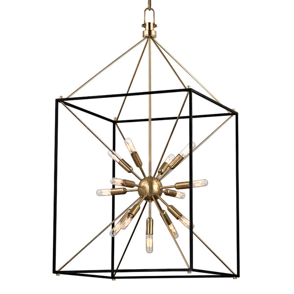 Product photograph of Hudson Valley Lighting Glendale Brass 13 Light Chandelier from Olivia's