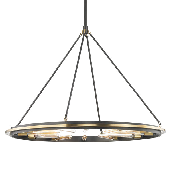 Product photograph of Hudson Valley Lighting Chambers Steel 12 Light Pendant from Olivia's
