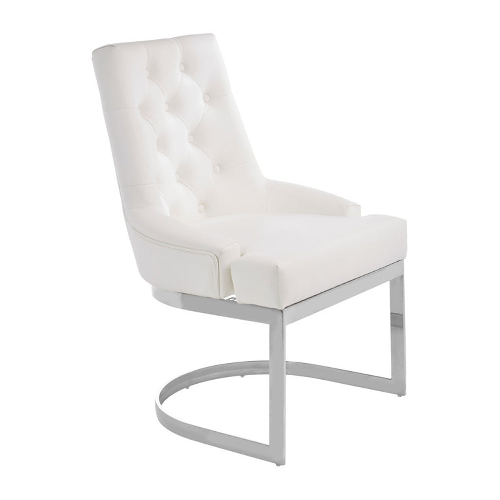 Olivias Ava Ivory Leather Dining Chair
