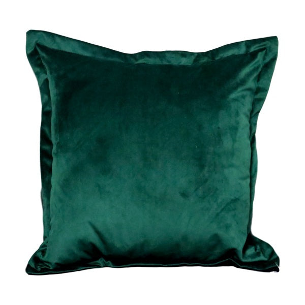 Native Home Cushion Velvet Plain Cover Green Dark Green