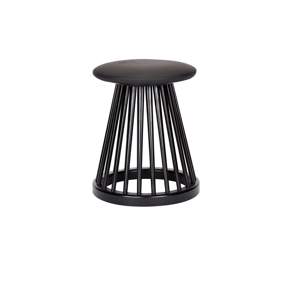 Product photograph of Tom Dixon Fan Stool Black Black Birch from Olivia's