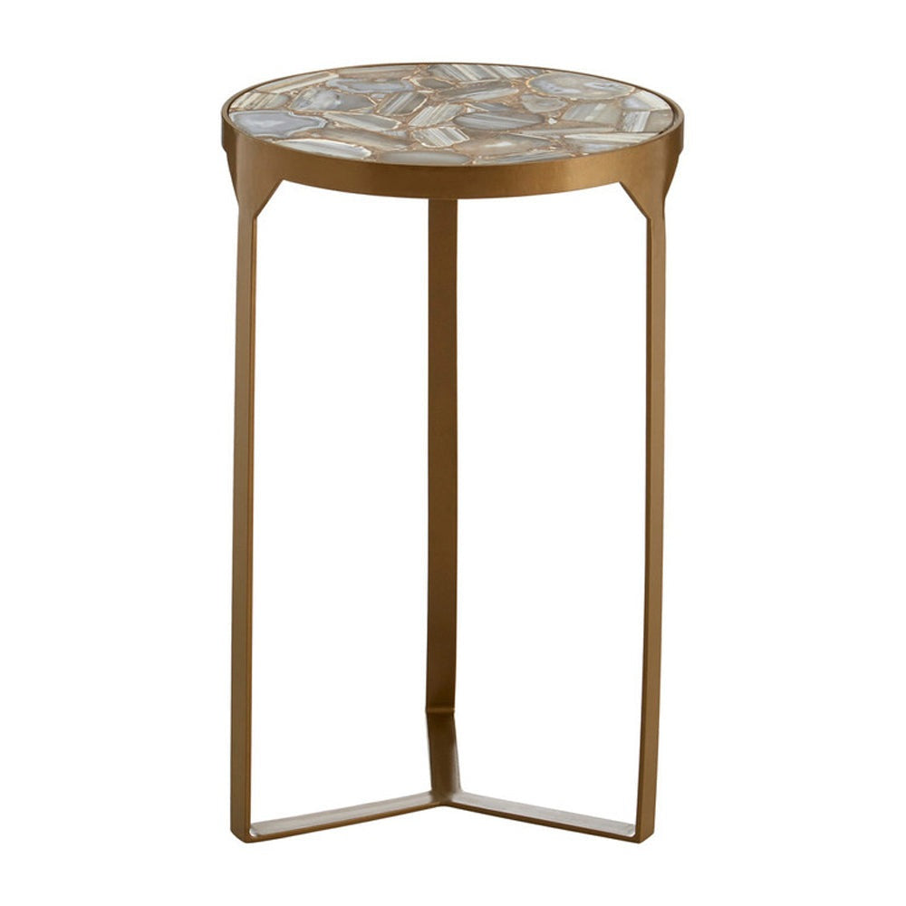 Olivias Grey Agate Round Side Table