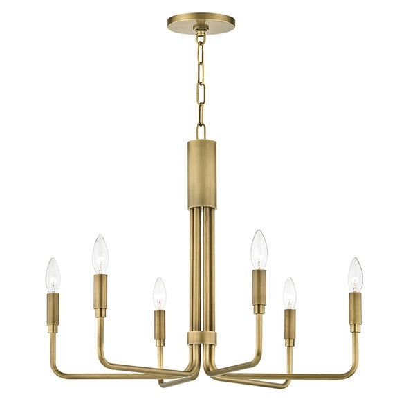 Hudson Valley Lighting Brigitte Aged Brass 6 Light Small Pendant