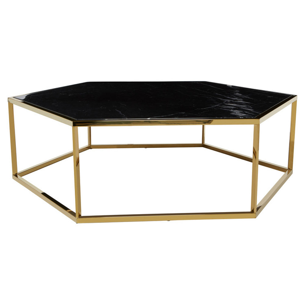 Olivias Piper Hexagon Gold Coffee Table