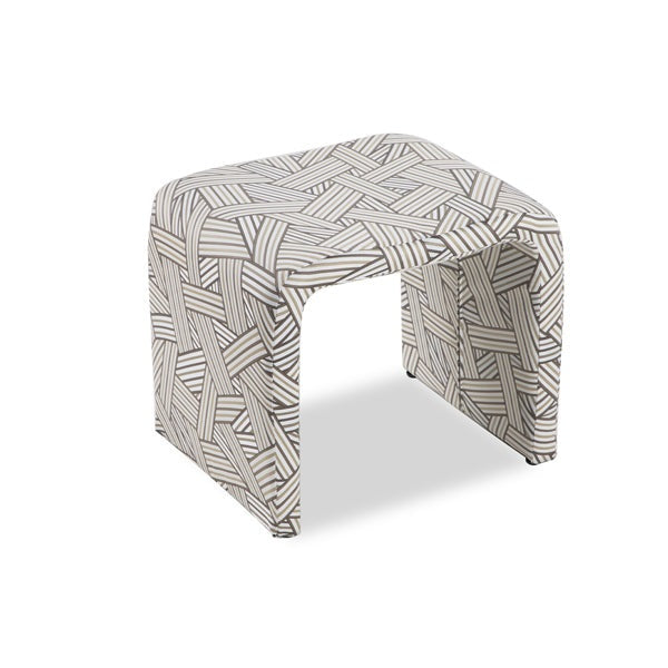 Product photograph of Liang Eimil Mahak Low Stool - Geo Beige Fabric from Olivia's