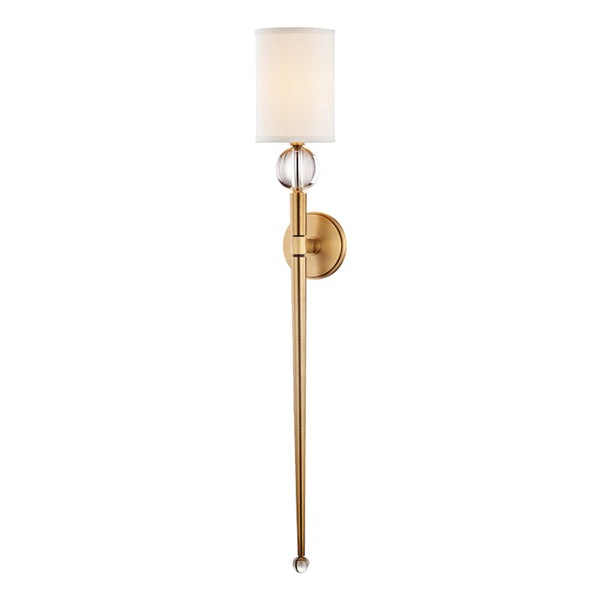 Product photograph of Hudson Valley Lighting Rockland Steel 1 Light Large Wall Sconce In Brass from Olivia's