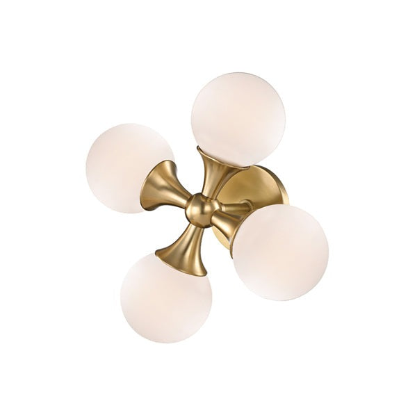 Product photograph of Hudson Valley Lighting Astoria Brass 4 Light Wall Sconce from Olivia's