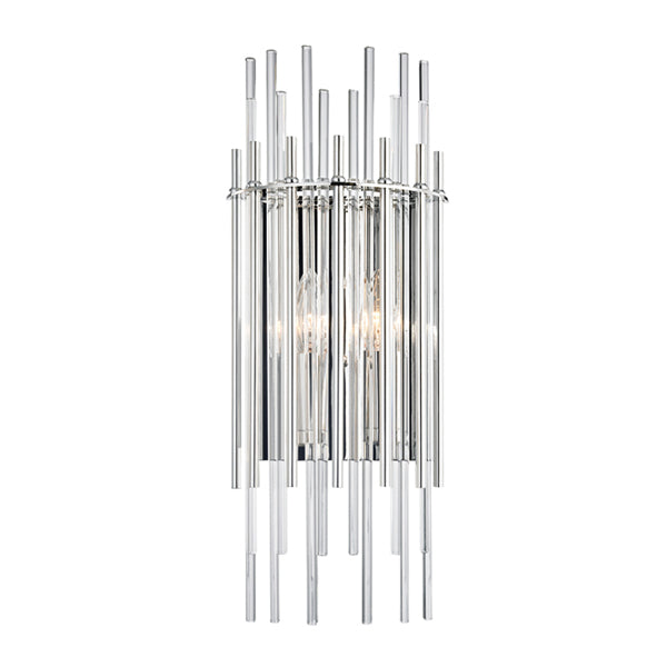 Product photograph of Hudson Valley Lighting Polished Nickel Wallis 2 Light Wall Sconce from Olivia's