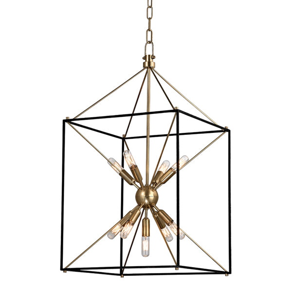 Product photograph of Hudson Valley Lighting Glendale Brass 9 Light Pendant from Olivia's