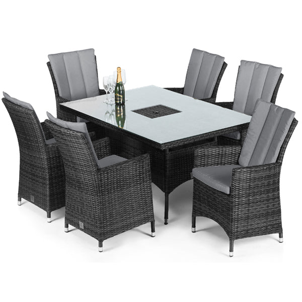 Product photograph of Maze La 6 Seater Grey Outdoor Dining Set With Ice Bucket In Grey from Olivia's