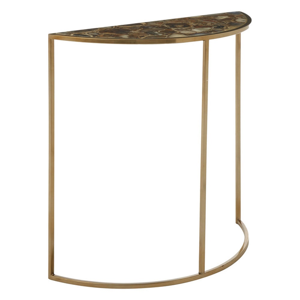 Product photograph of Olivia S Boutique Hotel Collection - Black Agate Half Moon Console Table from Olivia's