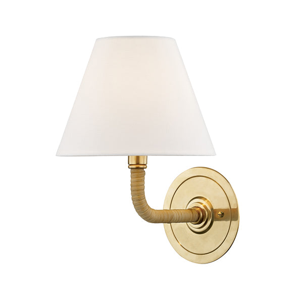 Hudson Valley Lighting Curves No1 Brass 1 Light Wall Sconce