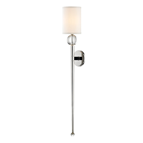 Product photograph of Hudson Valley Lighting Rockland Steel 1 Light Large Wall Sconce In Silver from Olivia's