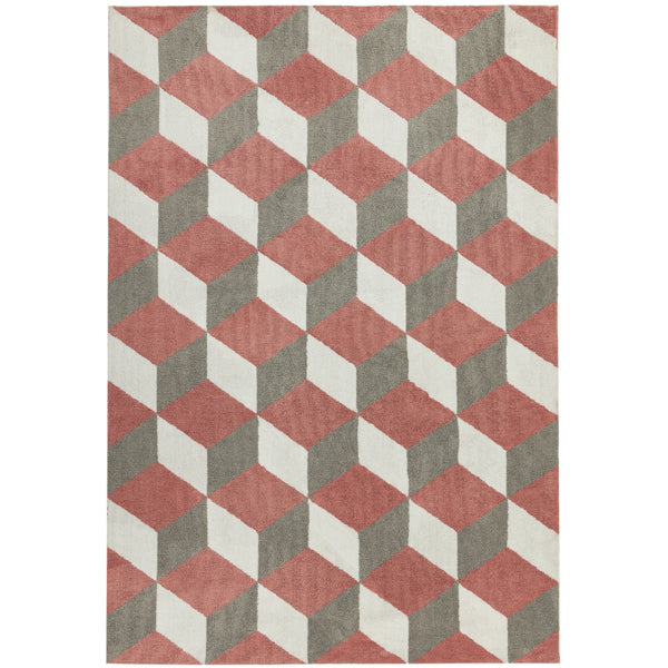 Asiatic Carpets Arlo Machine Knitted Rug Pink Block 100 X 150cm