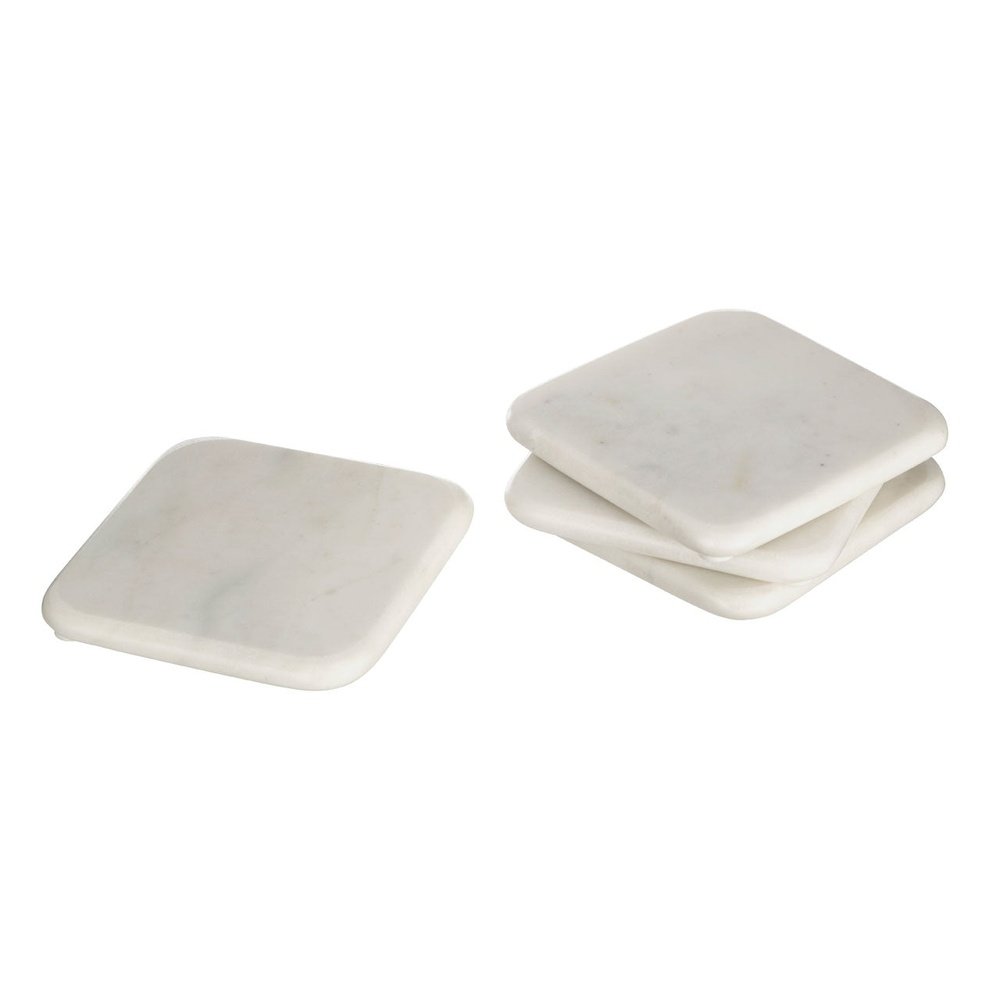 Product photograph of Olivia S Set Of 4 Aurora Off-white Marble Coasters from Olivia's
