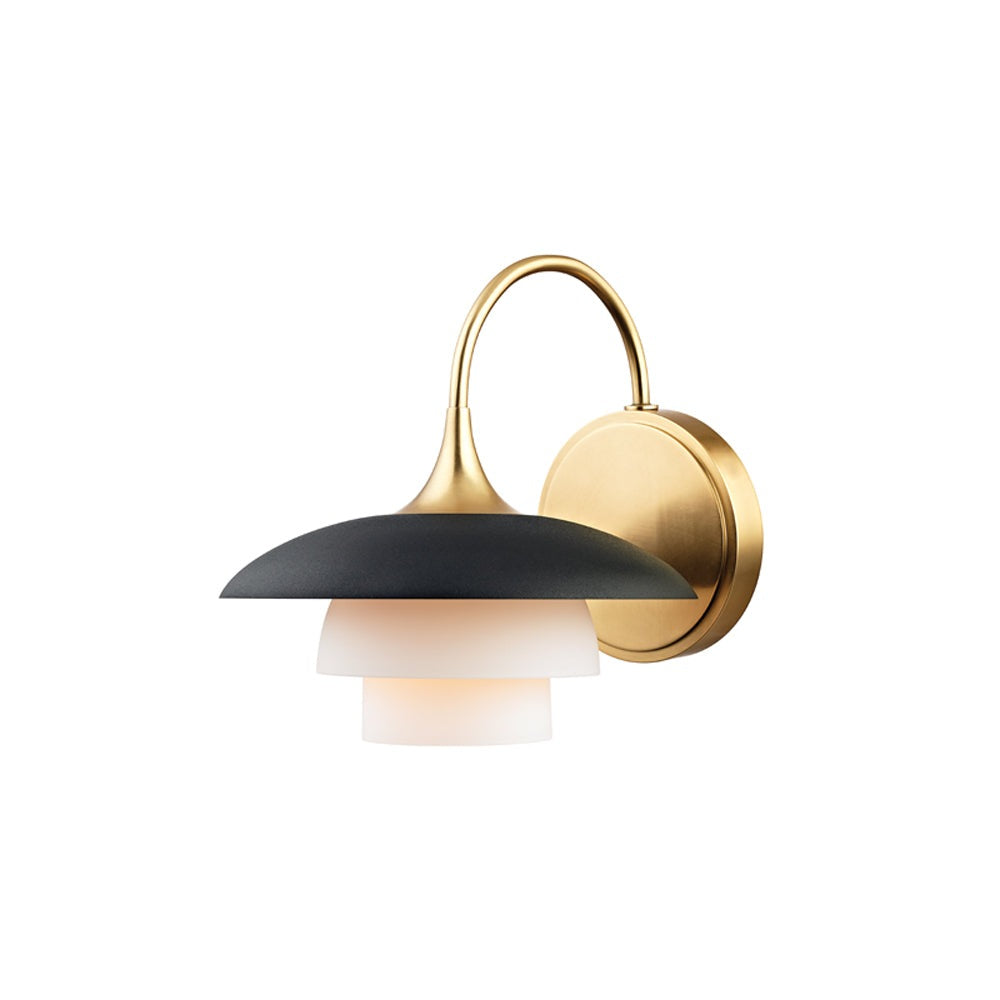 Product photograph of Hudson Valley Lighting Barron Brass Base And Opal Acid Etched Shade Wall Light from Olivia's