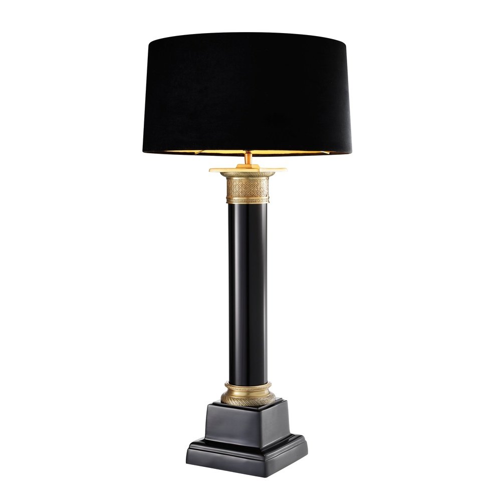 Product photograph of Eichholtz Monaco Table Lamp Black Antique Brass Finish Inc Shade from Olivia's