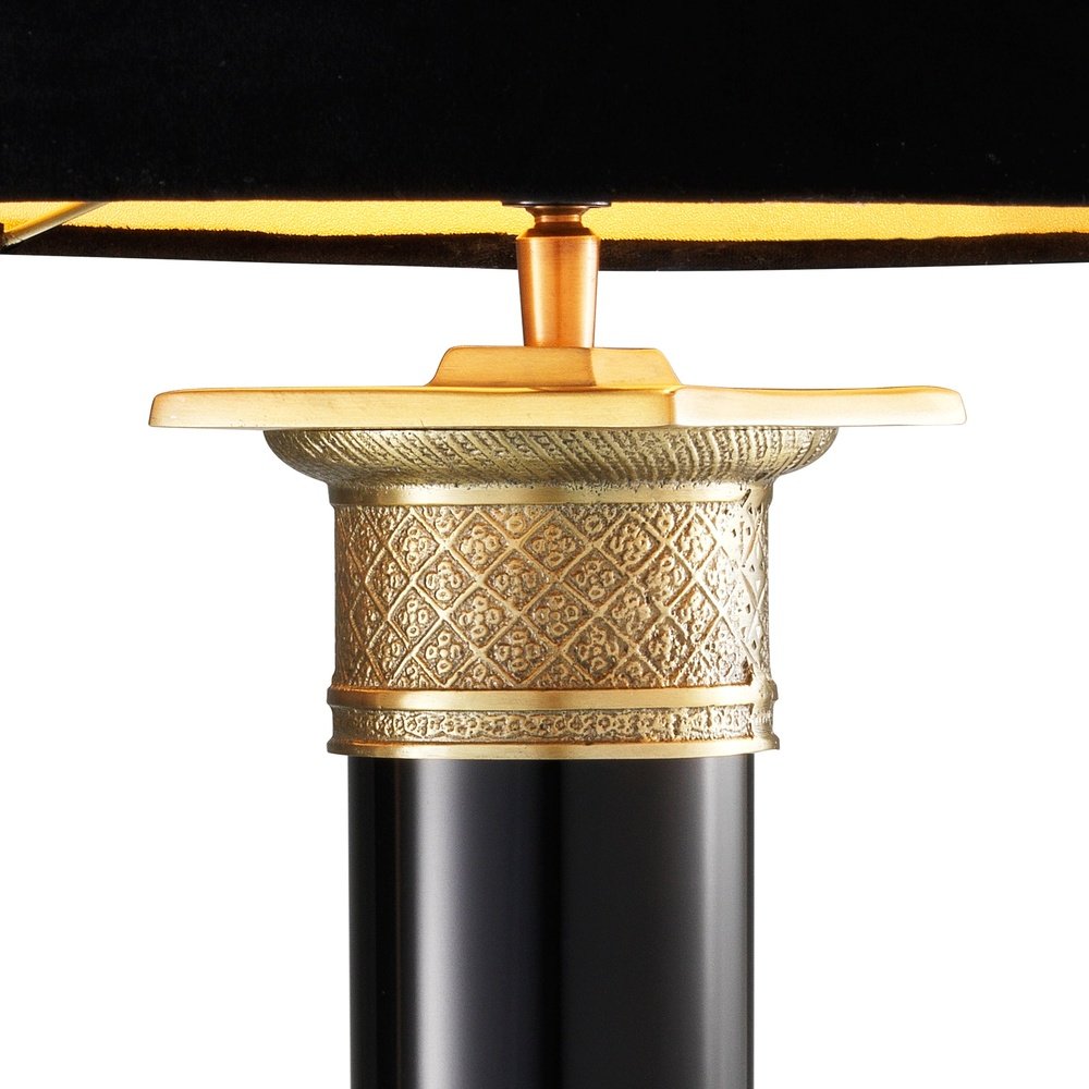 Product photograph of Eichholtz Monaco Table Lamp Black Antique Brass Finish Inc Shade from Olivia's.