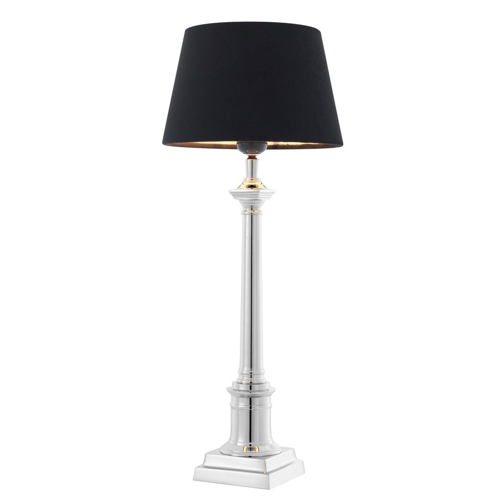 Product photograph of Eichholtz Cologne S Table Lamp Nickel Finish Inc Shade from Olivia's