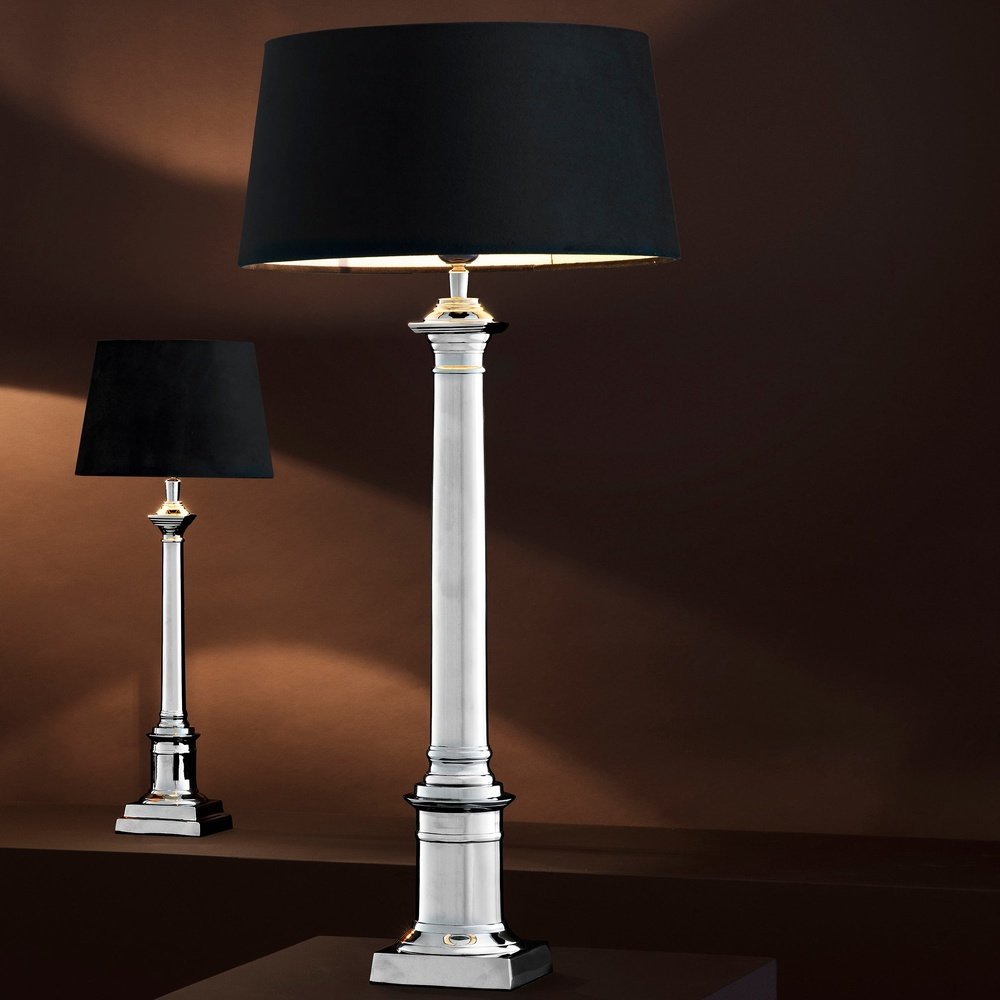 Product photograph of Eichholtz Cologne S Table Lamp Nickel Finish Inc Shade from Olivia's.