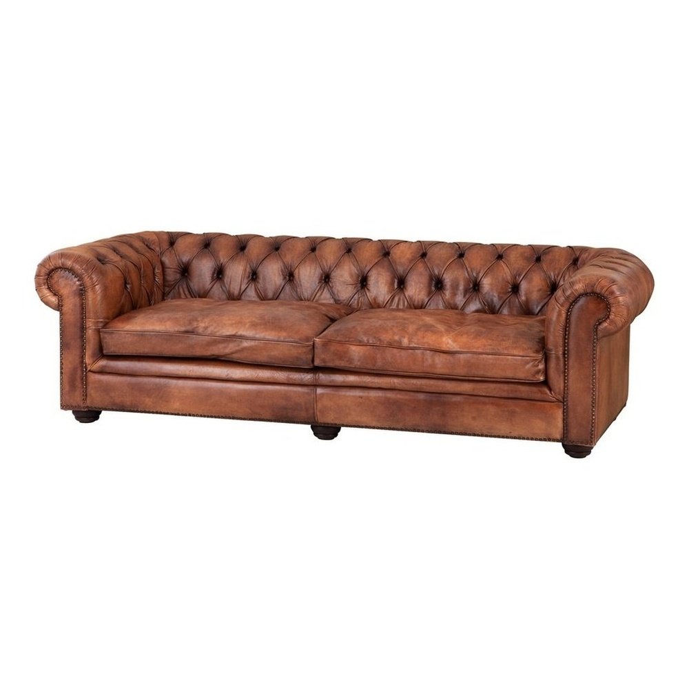 Product photograph of Eichholtz Gymnasium Club 3 Seater Sofa Tobacco Leather from Olivia's