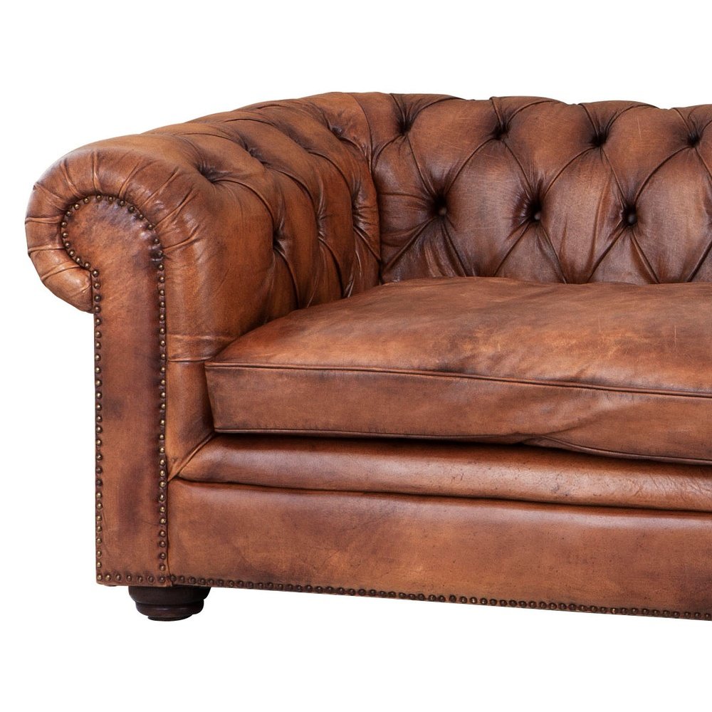 Product photograph of Eichholtz Gymnasium Club 3 Seater Sofa Tobacco Leather from Olivia's.