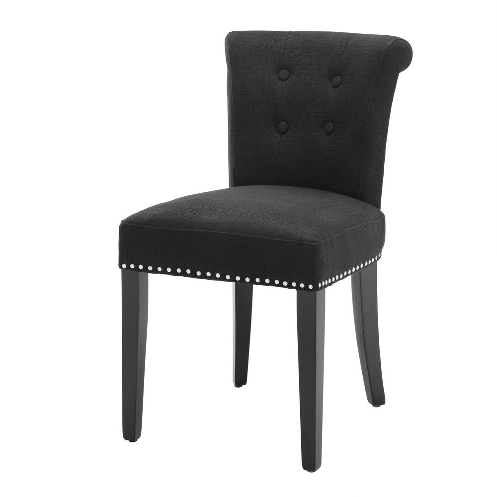 Product photograph of Eichholtz Key Largo Dining Chair Linen Black from Olivia's