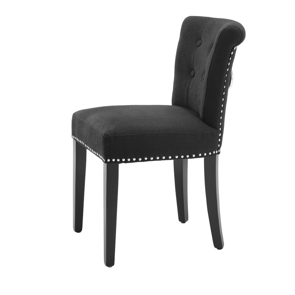 Product photograph of Eichholtz Key Largo Dining Chair Linen Black from Olivia's.
