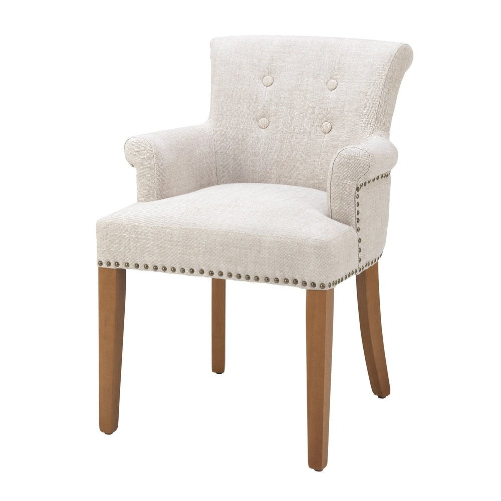Eichholtz Key Largo Dining Chair Arm Off White Linen