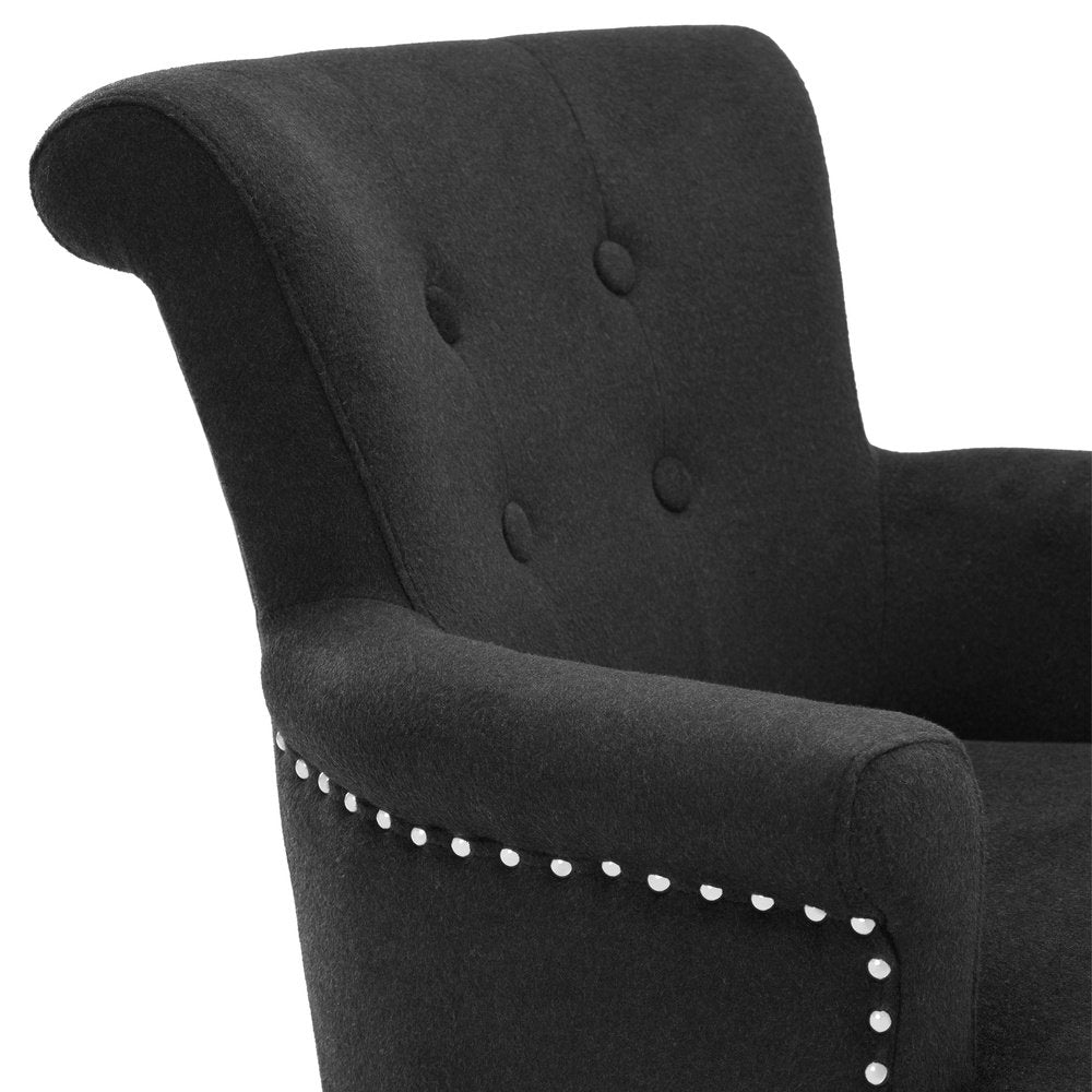 Product photograph of Eichholtz Key Largo Dining Chair Arm In Black Cashmere from Olivia's.