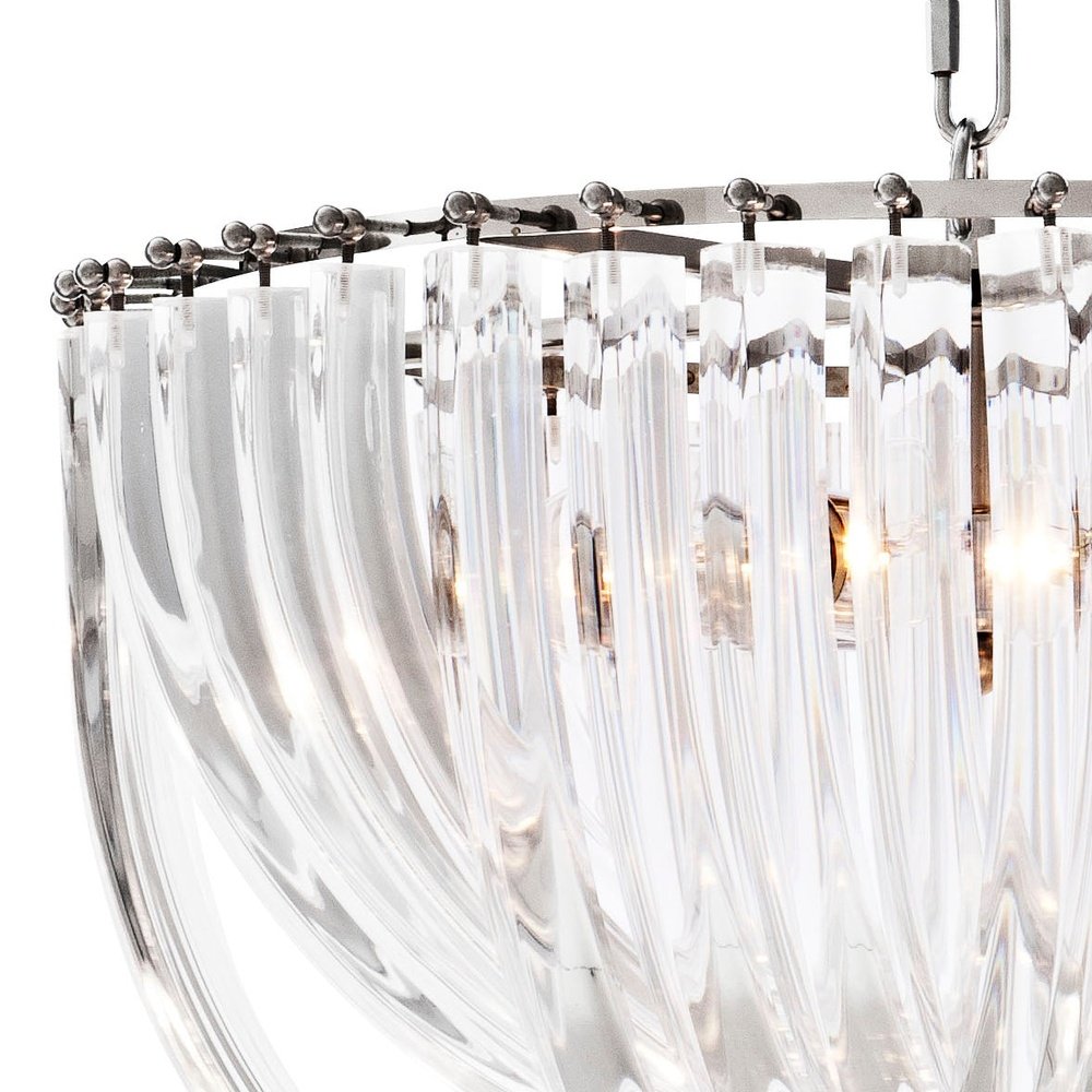 Product photograph of Eichholtz Murano Chandelier Nickel Finish from Olivia's.